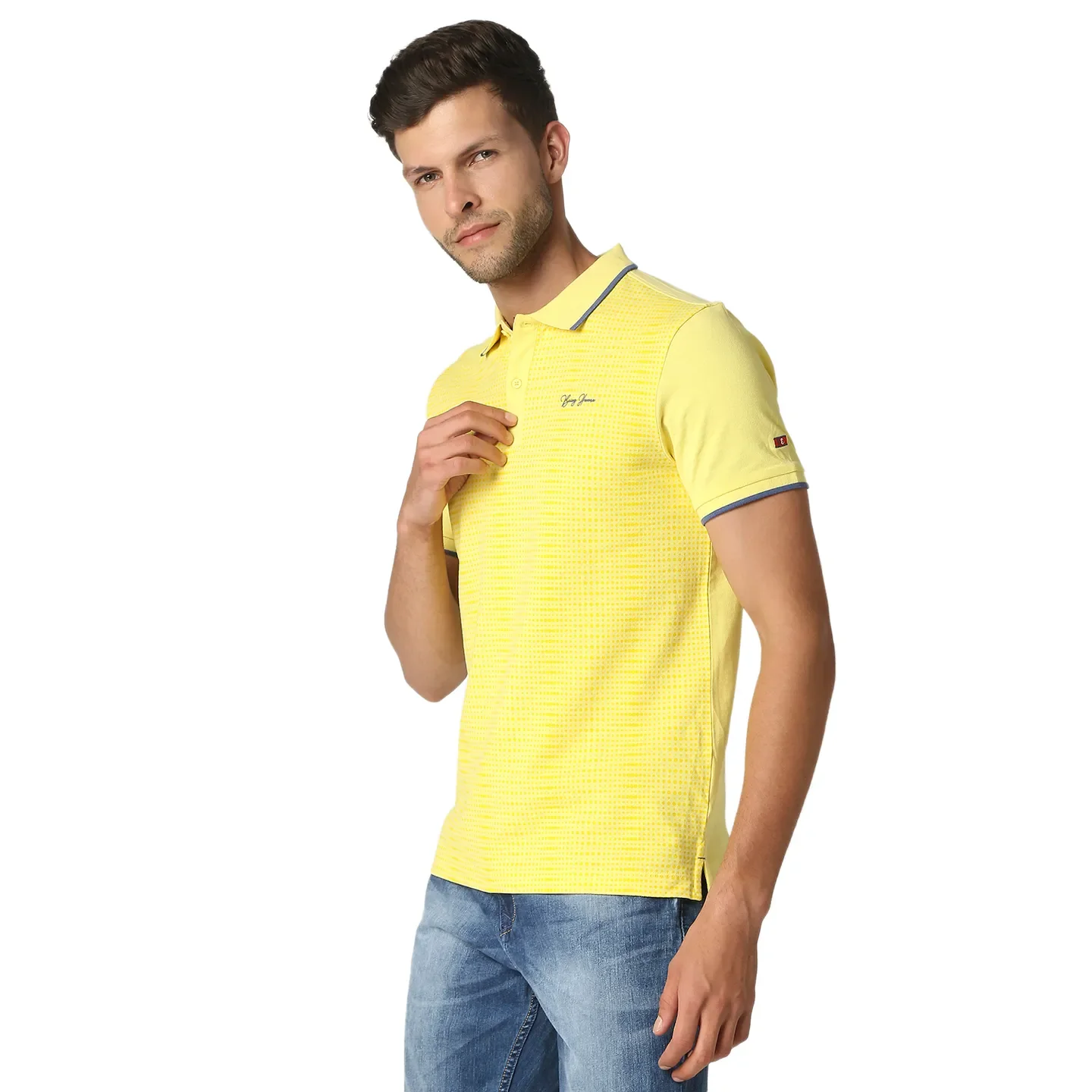 Yellow Regular Fit Men's Polo T-Shirt by Being Human Clothing - Image 2