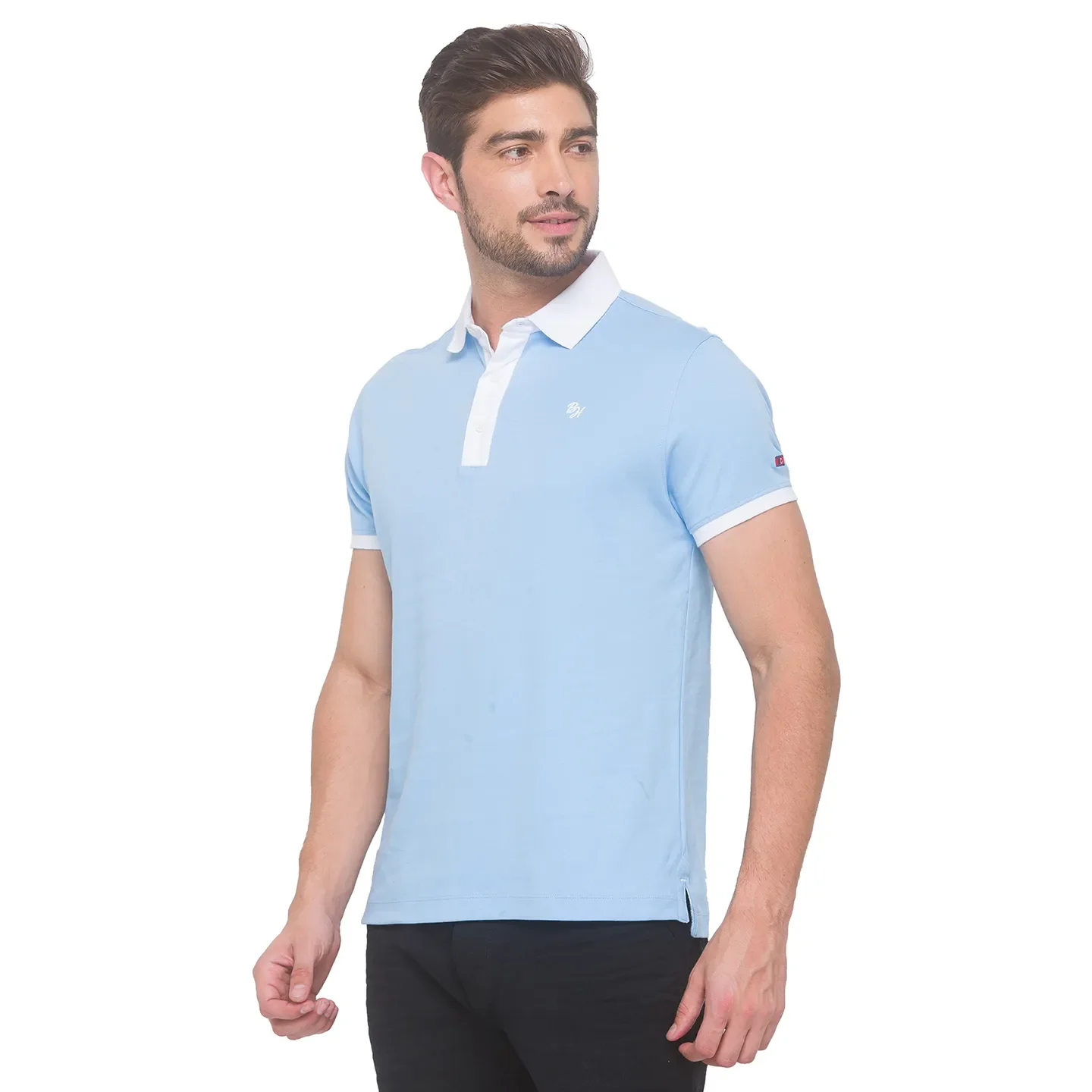 Blue Regular Fit Men's Polo T-Shirt by Being Human Clothing - Image 2