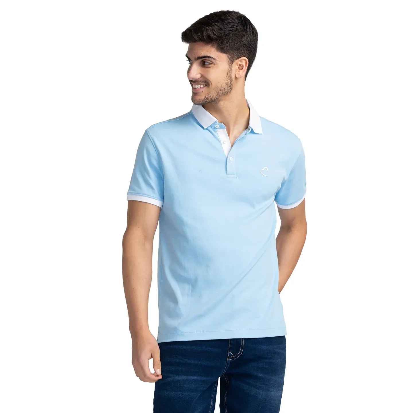 Blue Regular Fit Men's Polo T-Shirt by Being Human Clothing