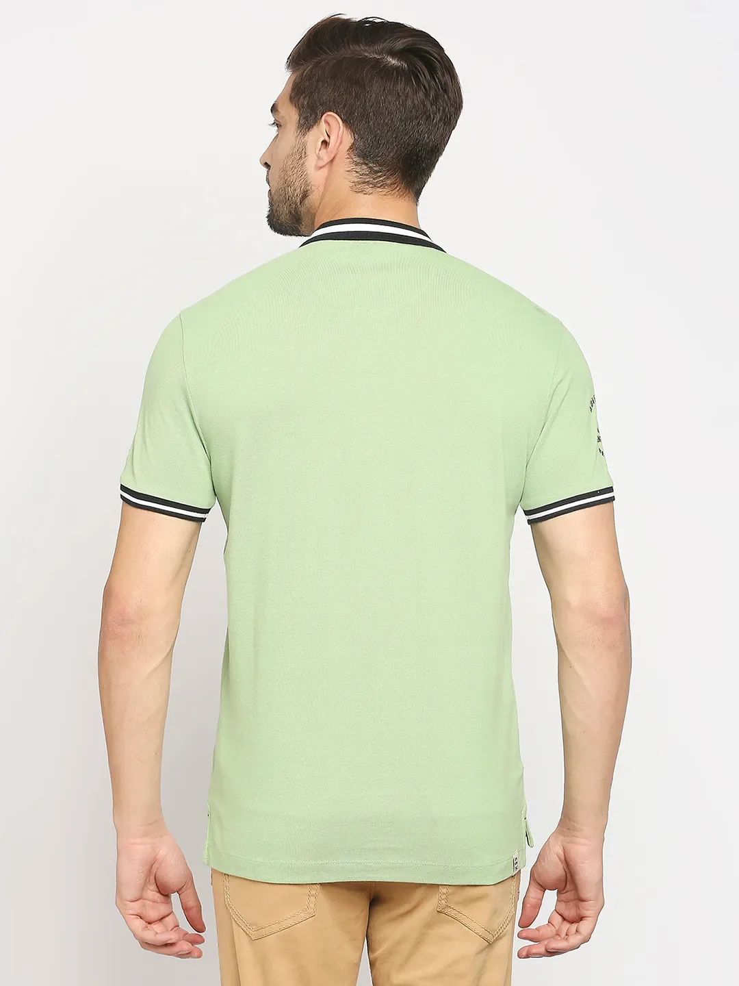 Green Regular Fit Men's Polo T-Shirt by Being Human Clothing - Image 6