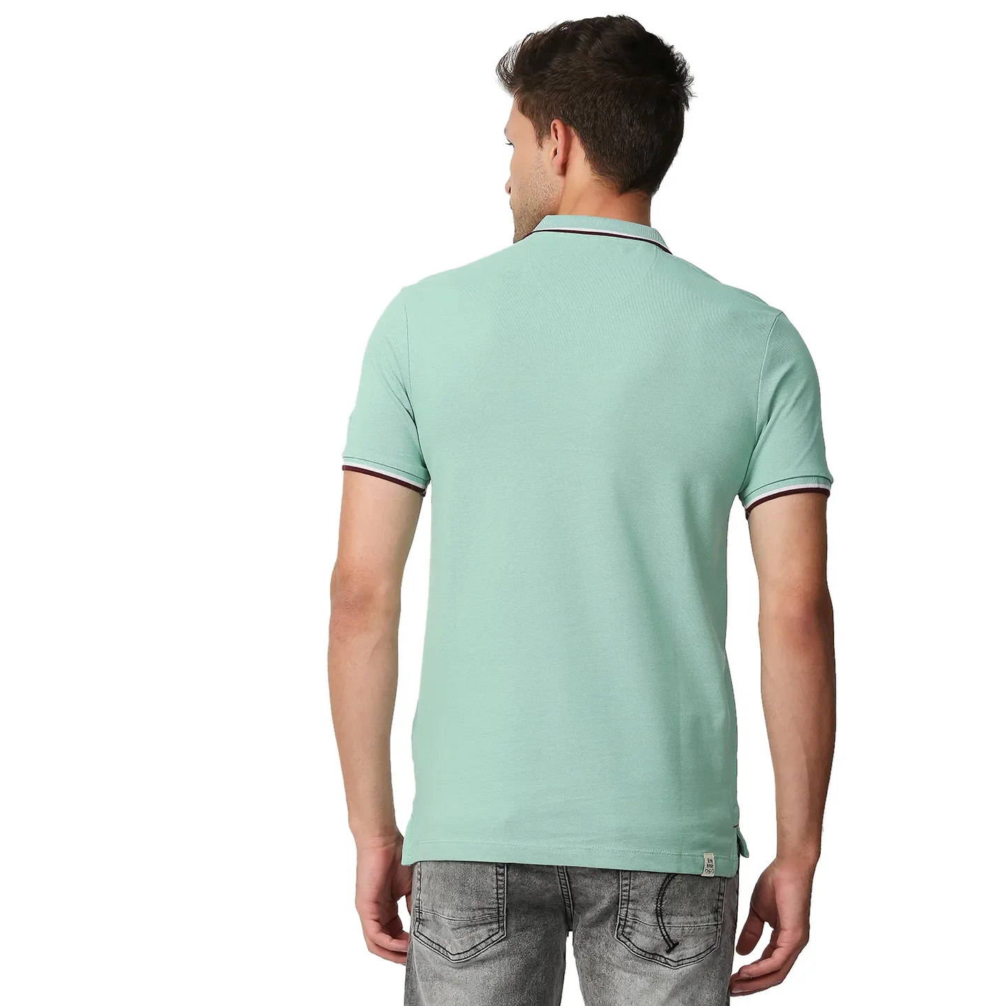 Green Regular Fit Men's Polo T-Shirt by Being Human Clothing - Image 4