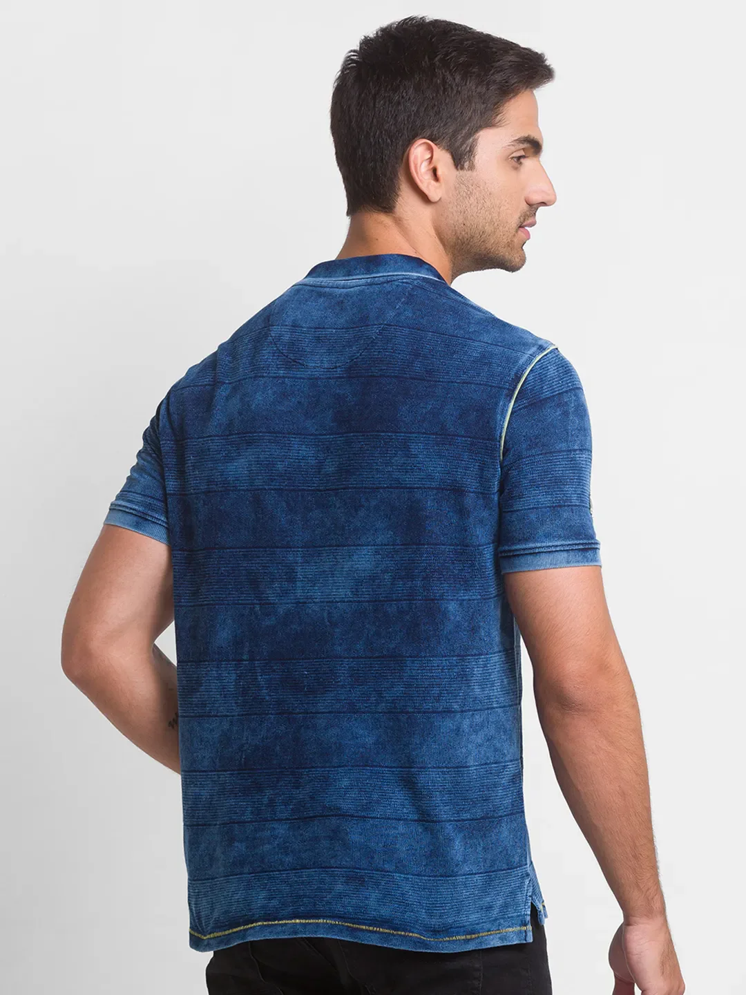 Blue Regular Fit Men's Polo T-Shirt by Being Human Clothing - Image 3