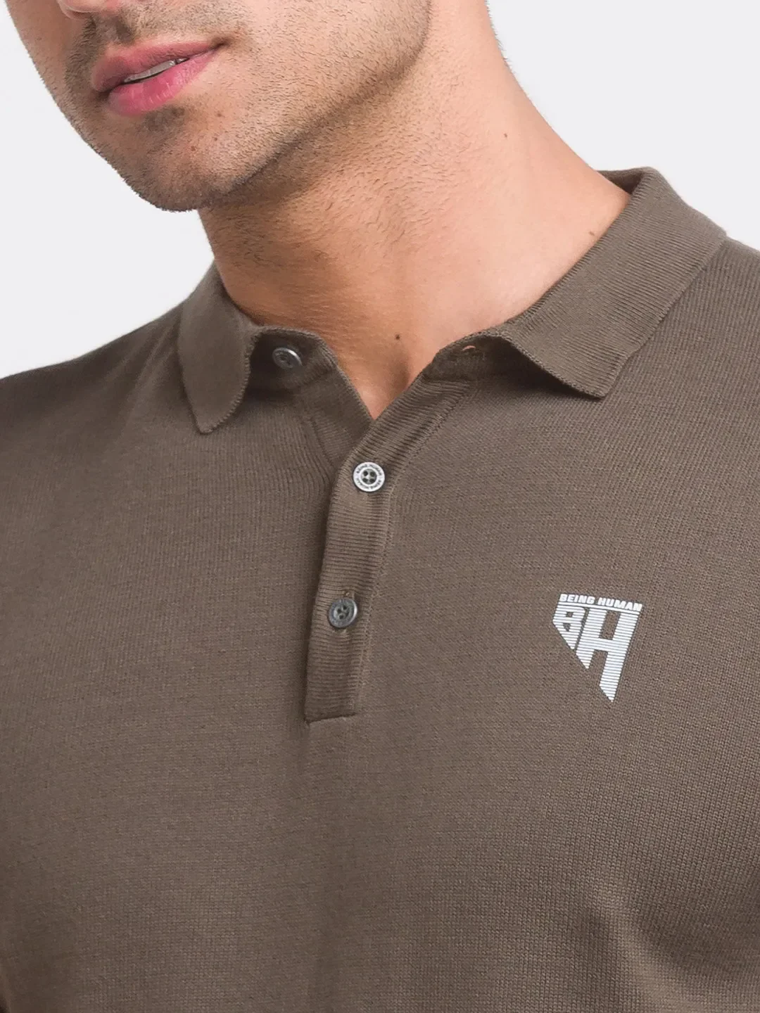 Green Regular Fit Men's Polo T-Shirt by Being Human Clothing - Image 4