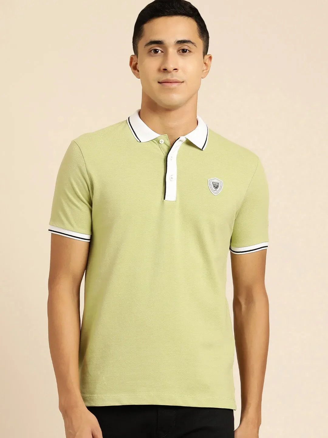 Green Regular Fit Men's Polo T-Shirt by Being Human Clothing