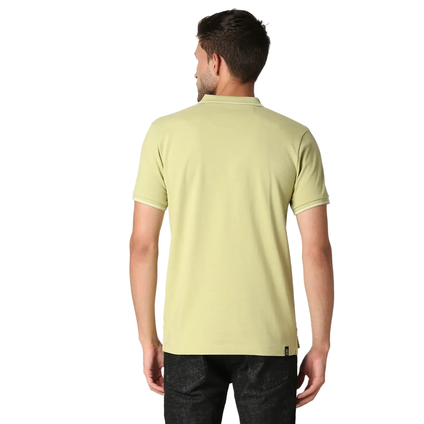 Green Slim Straight Fit Men's Polo T-Shirt by Being Human Clothing - Image 4