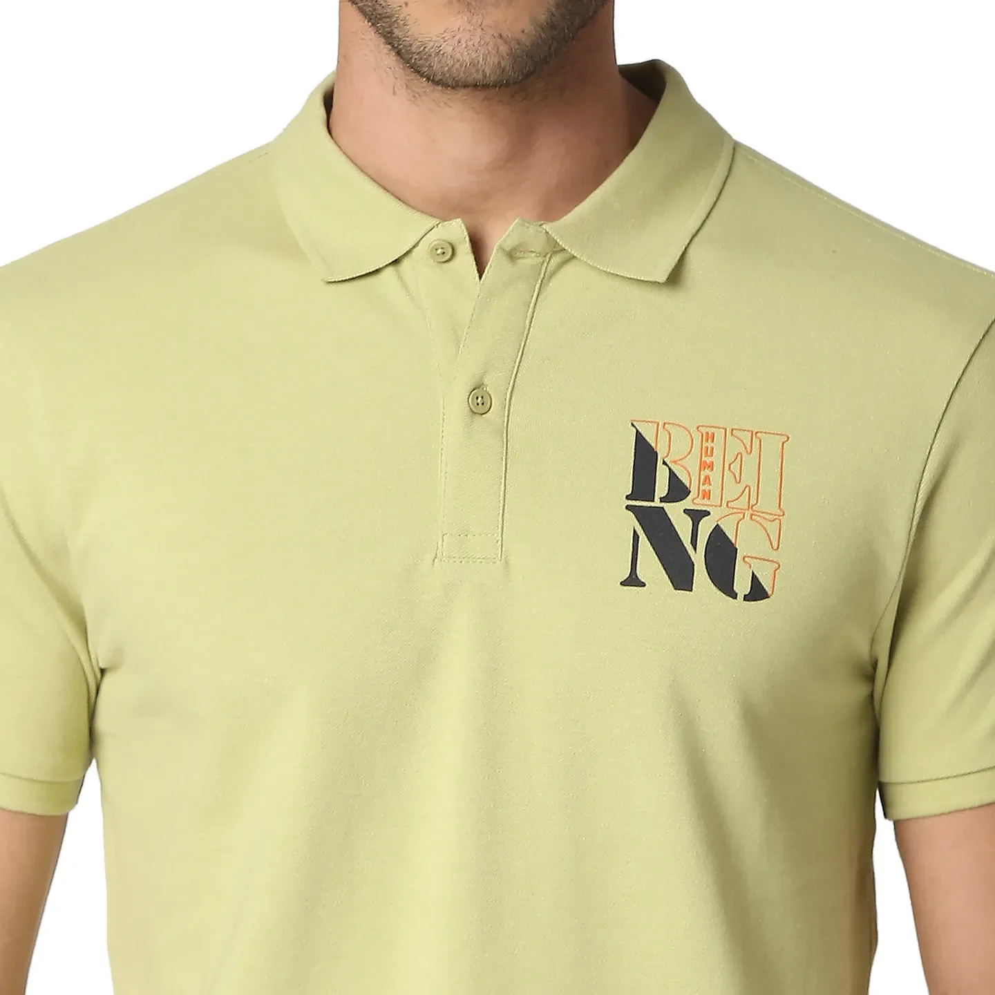 Green Regular Fit Men's Polo T-Shirt by Being Human Clothing - Image 5