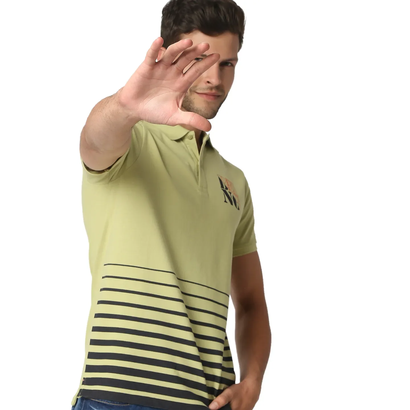 Green Regular Fit Men's Polo T-Shirt by Being Human Clothing - Image 7