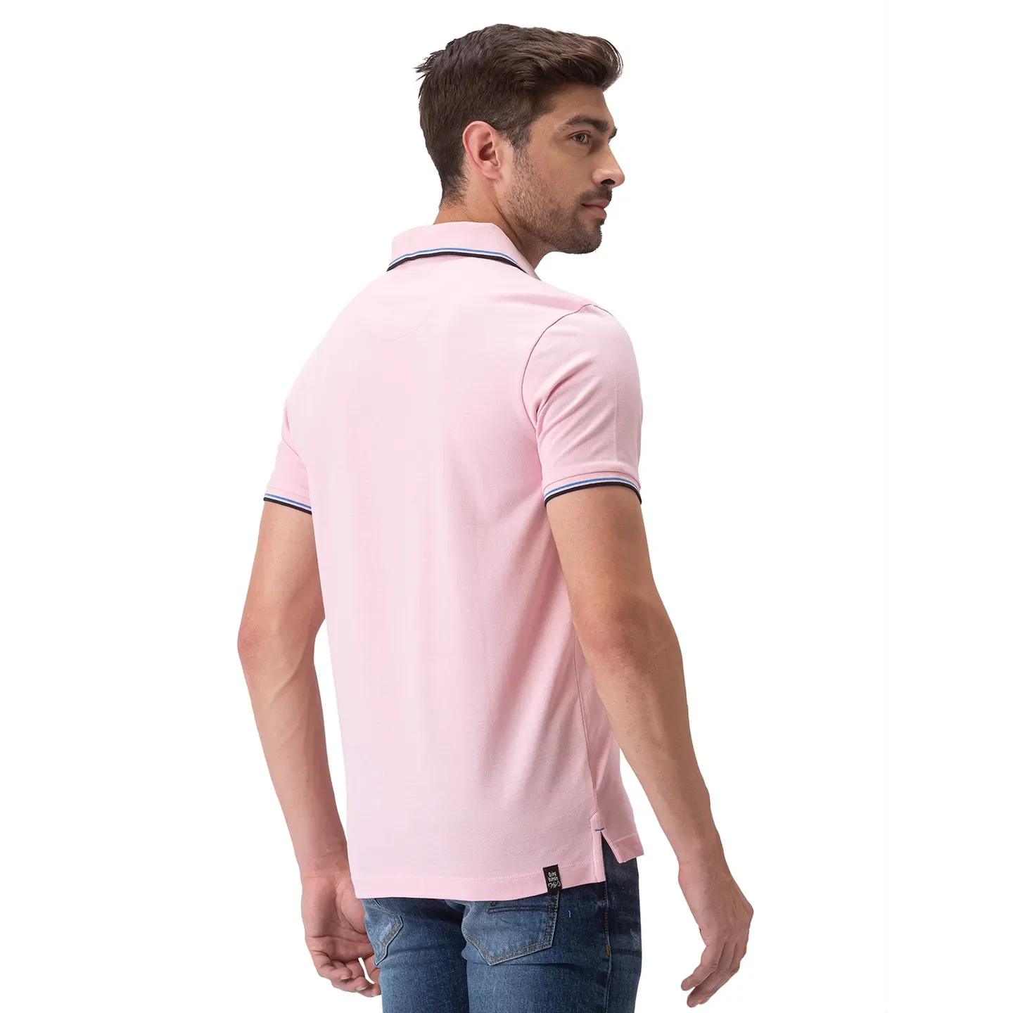 Pink Regular Fit Men's Polo T-Shirt by Being Human Clothing - Image 3