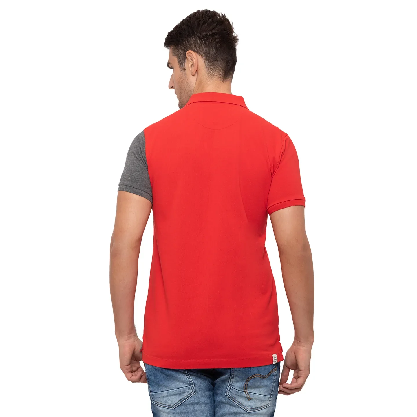 Red Regular Fit Men's Polo T-Shirt by Being Human Clothing - Image 3