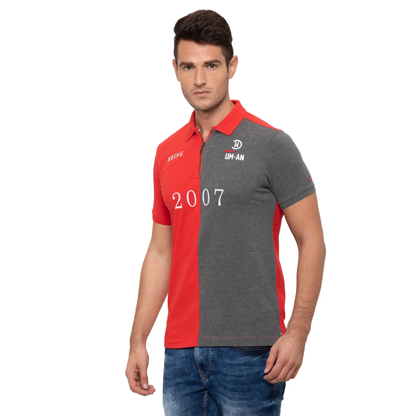 Red Regular Fit Men's Polo T-Shirt by Being Human Clothing - Image 4