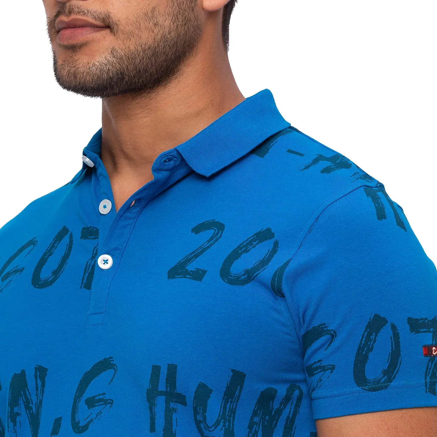 Blue Regular Fit Men's Polo T-shirt by Being Human Clothing - Image 4