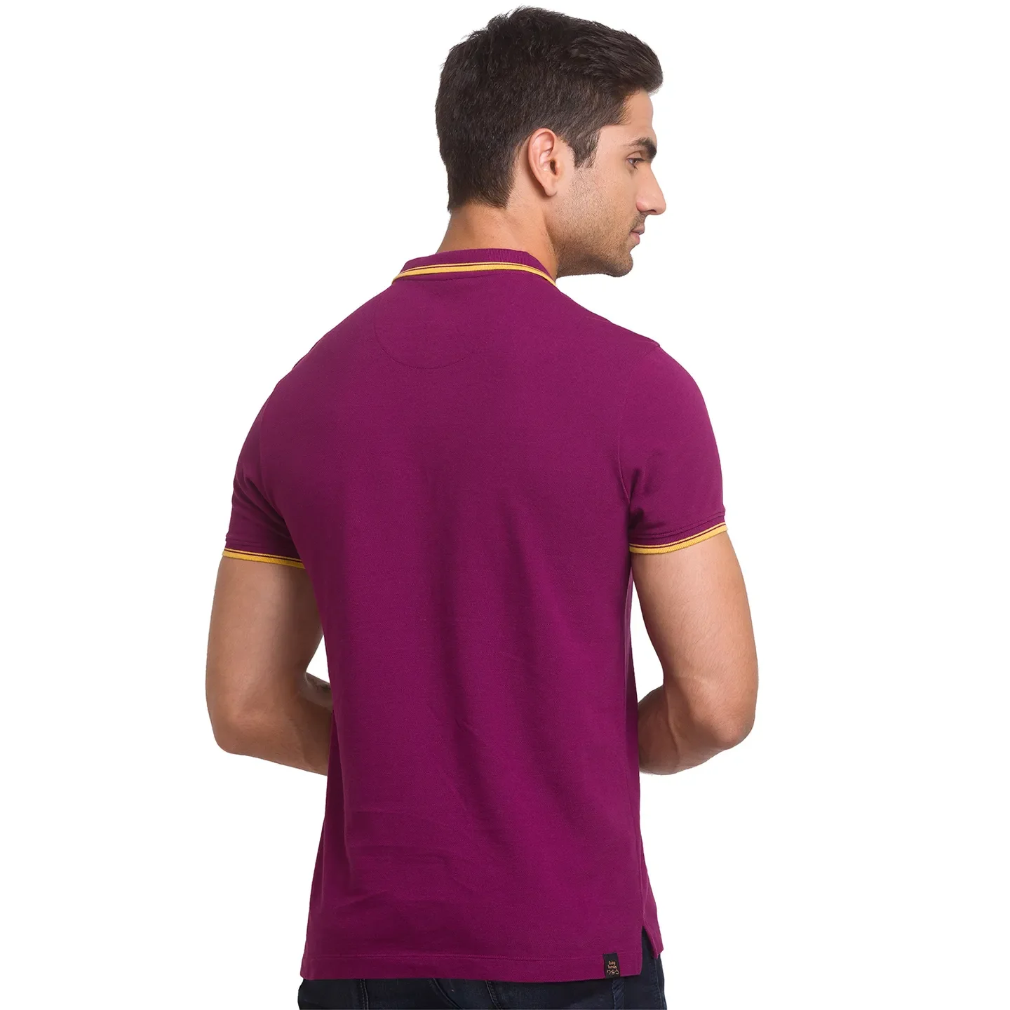 Maroon Slim Fit Men's Polo T-shirt by Being Human Clothing - Image 3