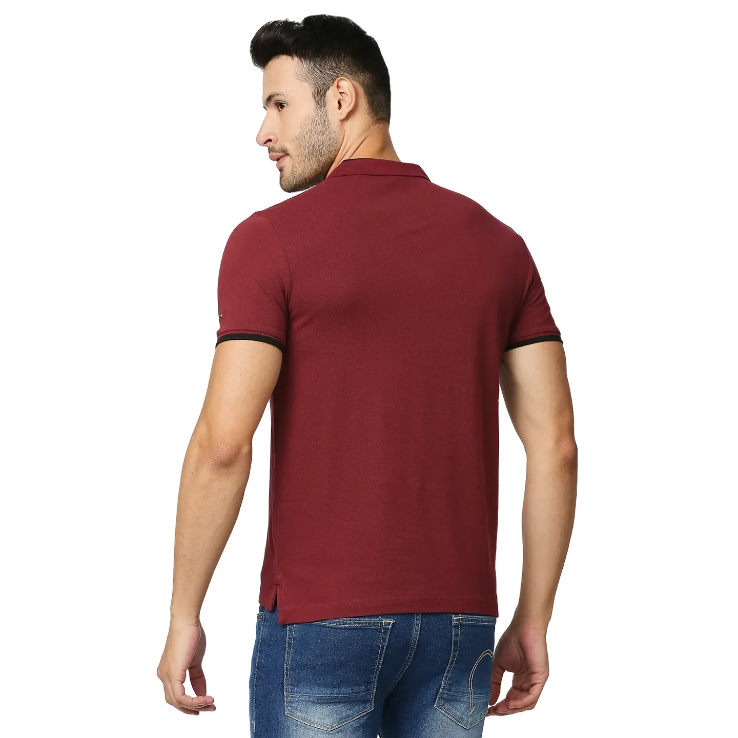 Red Regular Fit Men's Polo T-Shirt by Being Human Clothing - Image 4