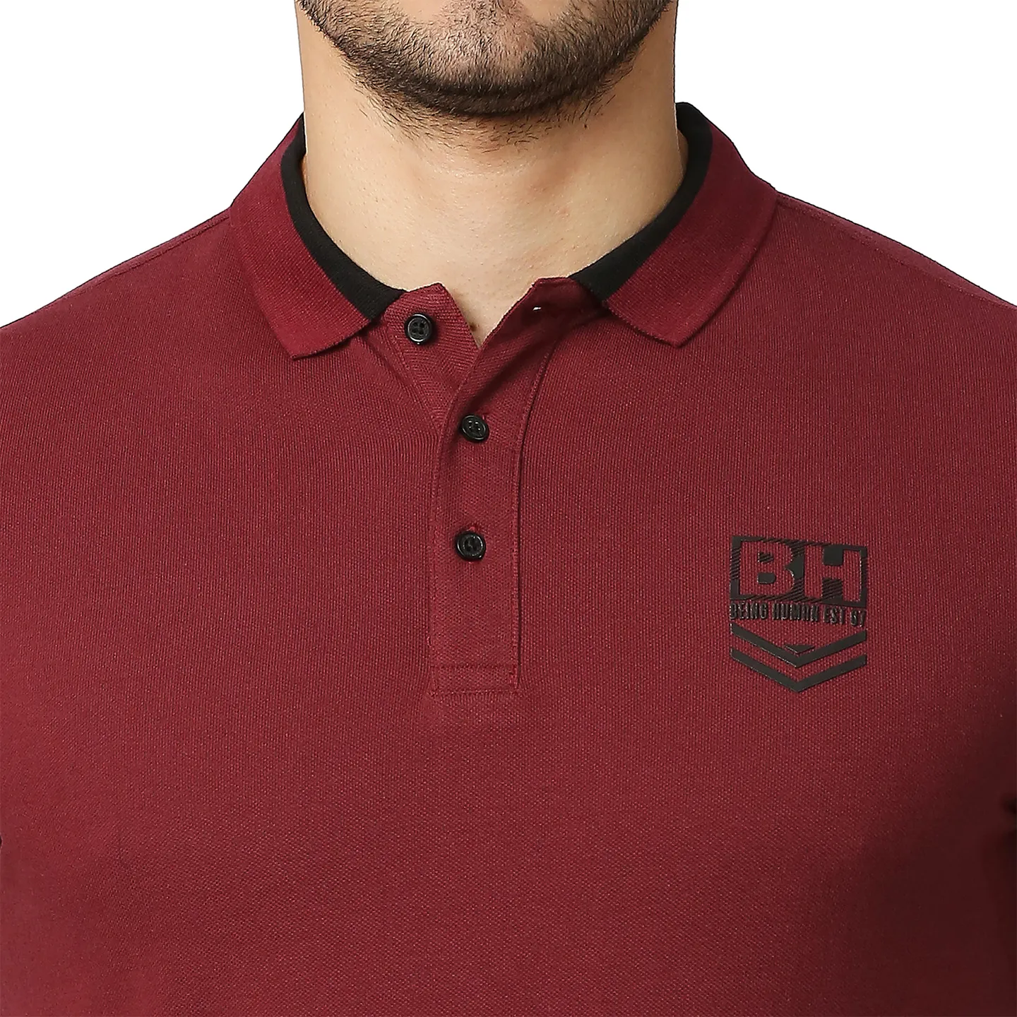 Red Regular Fit Men's Polo T-Shirt by Being Human Clothing - Image 5