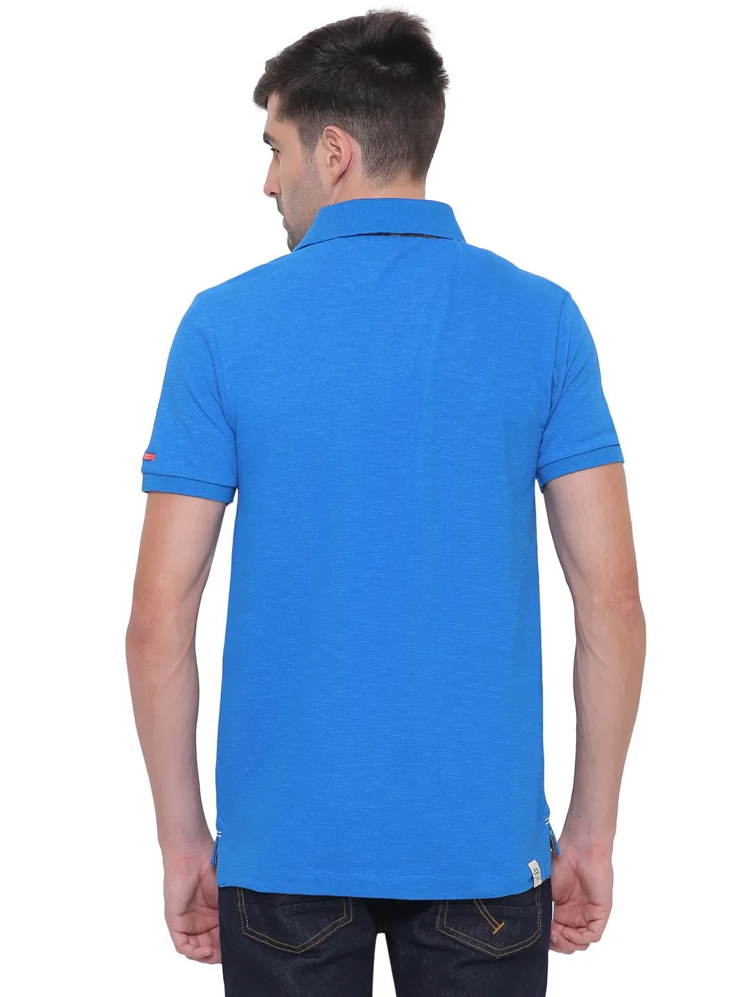 Blue Regular Fit Men's Polo T-Shirt by Being Human Clothing - Image 3