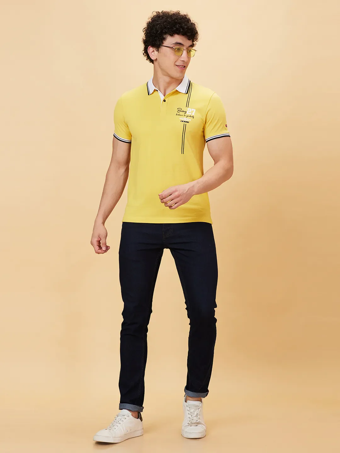 Purple Regular Fit Men's Polo T-Shirt by Being Human Clothing - Image 5