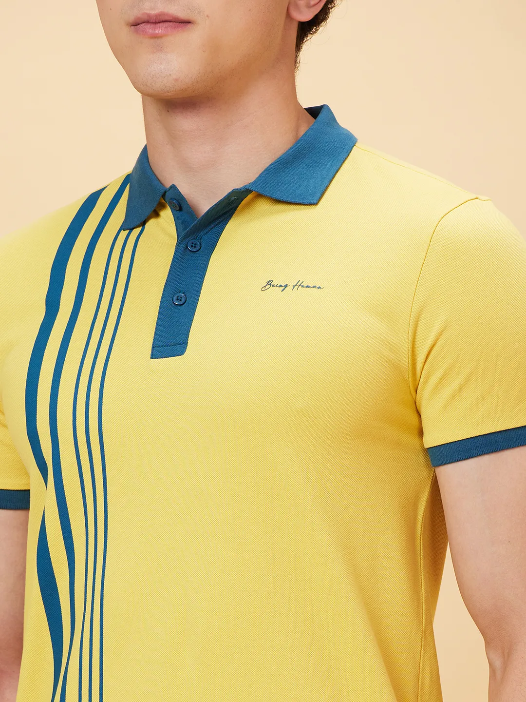 Purple Regular Fit Men's Polo T-Shirt by Being Human Clothing - Image 4