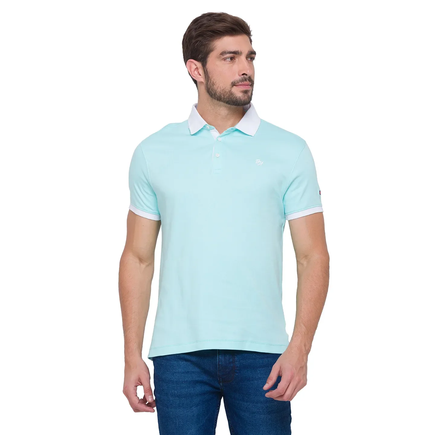 Green Regular Fit Men's Polo T-Shirt by Being Human Clothing