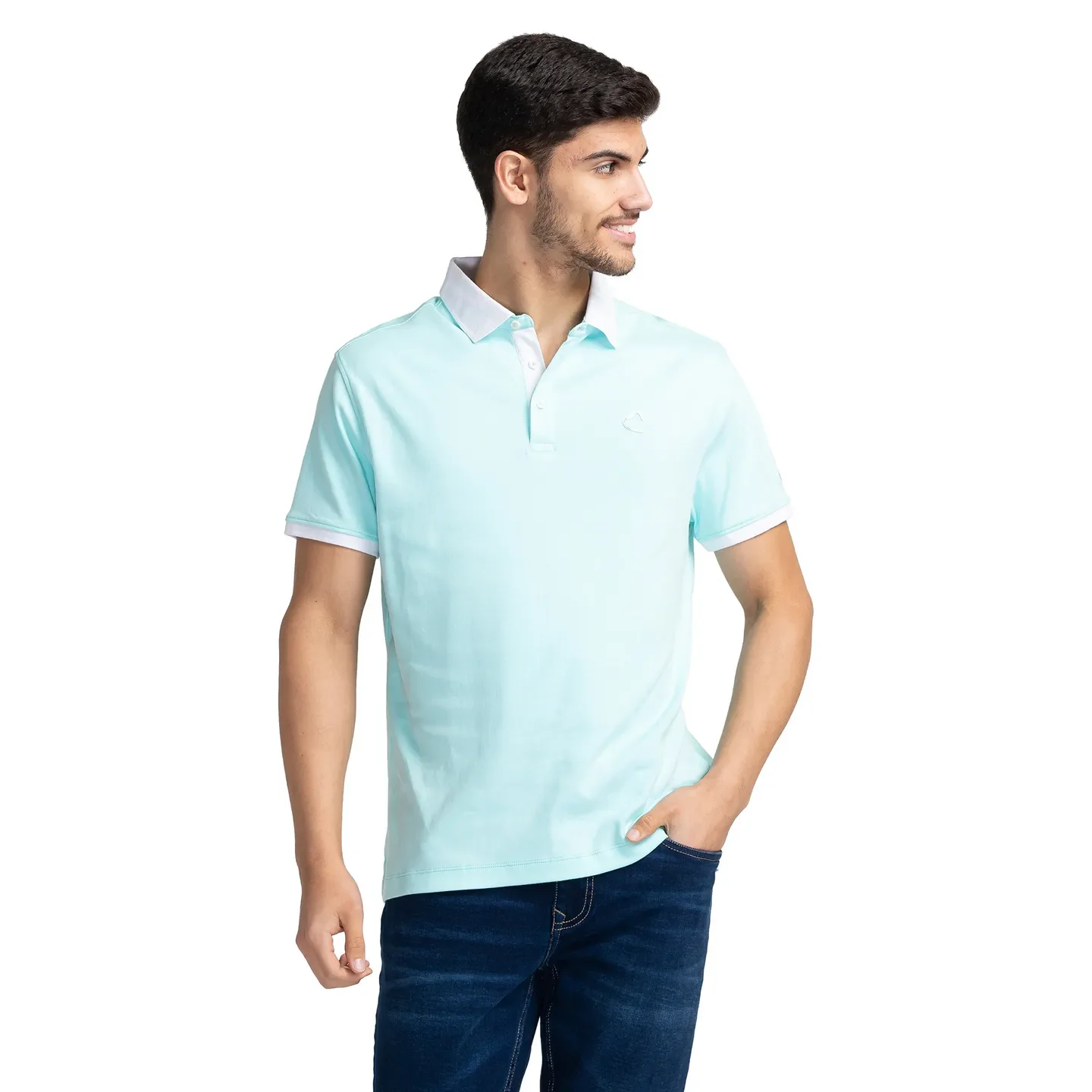 Green Regular Fit Men's Polo T-Shirt by Being Human Clothing