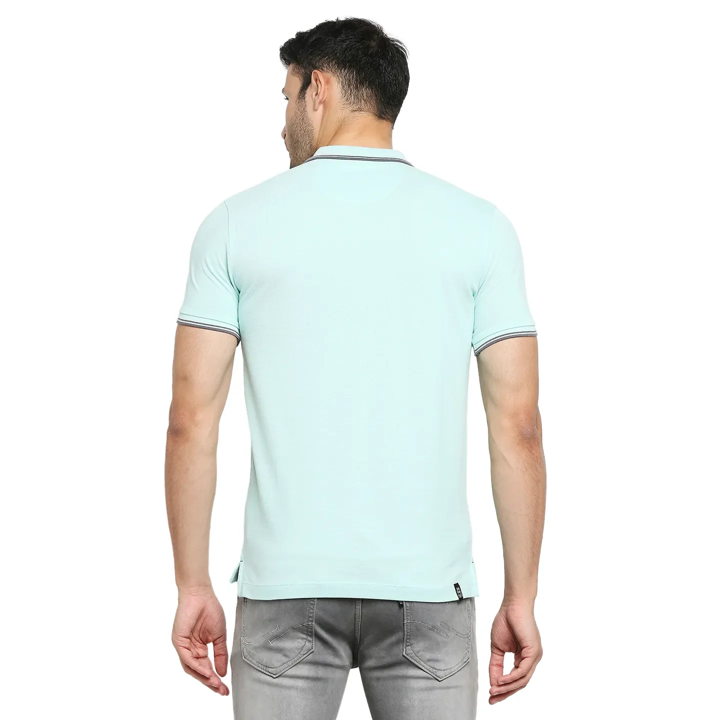 Green Regular Fit Men's Polo T-Shirt by Being Human Clothing - Image 4