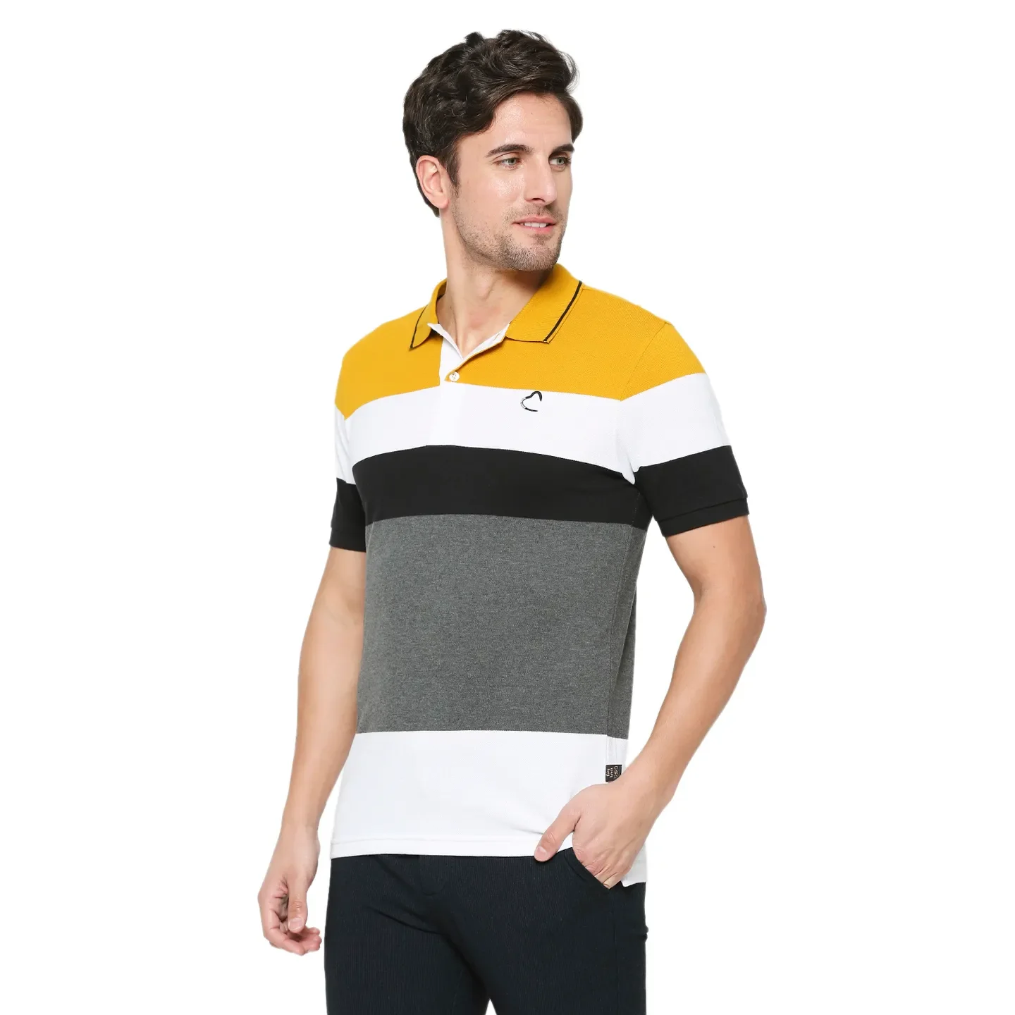 Yellow Regular Fit Men's Polo T-Shirt by Being Human Clothing - Image 2