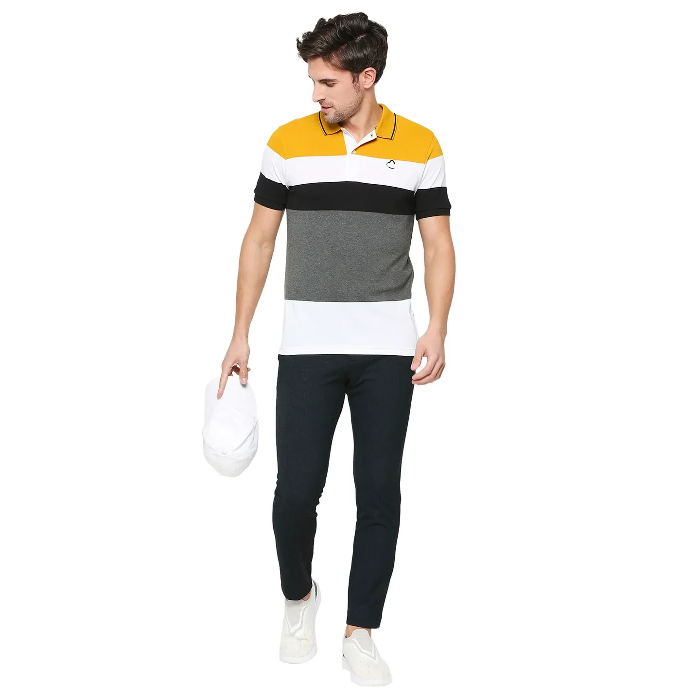 Yellow Regular Fit Men's Polo T-Shirt by Being Human Clothing - Image 6