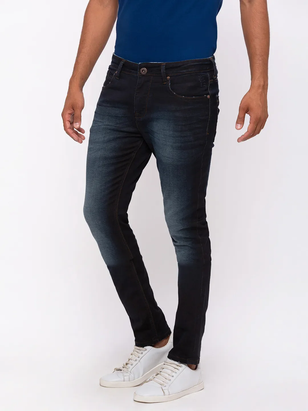 Blue Regular Fit Men's Polo T-Shirt by Being Human Clothing - Image 3