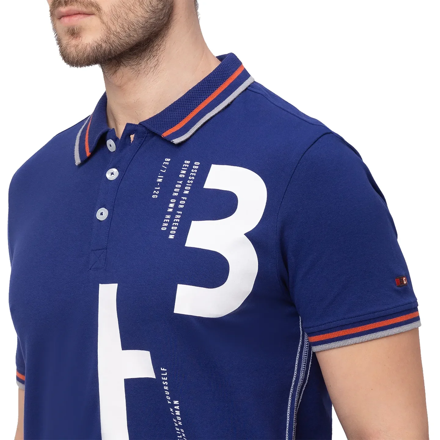 Blue Regular Fit Men's Polo T-Shirt by Being Human Clothing - Image 5
