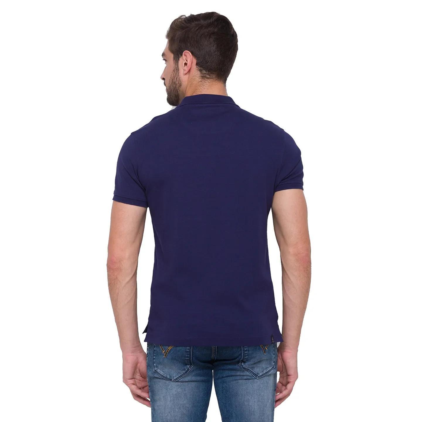Blue Regular Fit Men's Polo T-Shirt by Being Human Clothing - Image 2