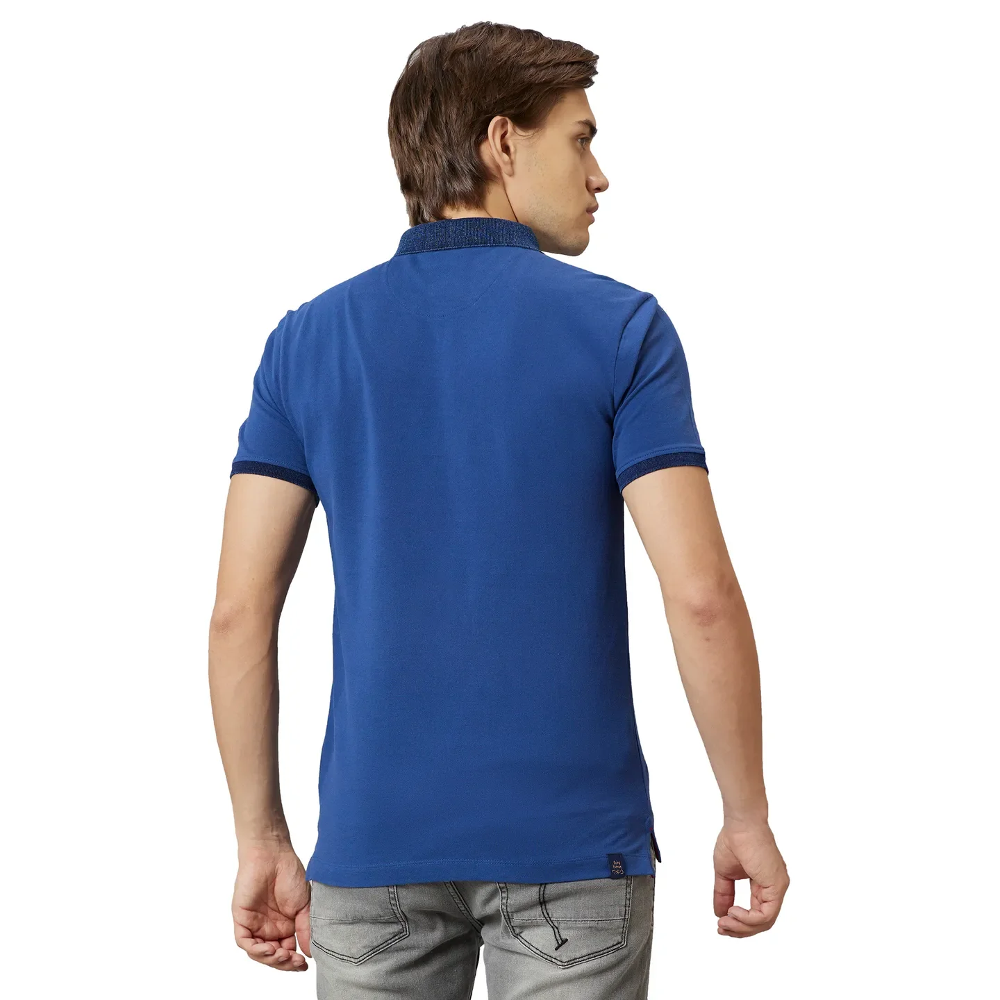 Navy Regular Fit Men's Polo T-shirt by Being Human Clothing - Image 2