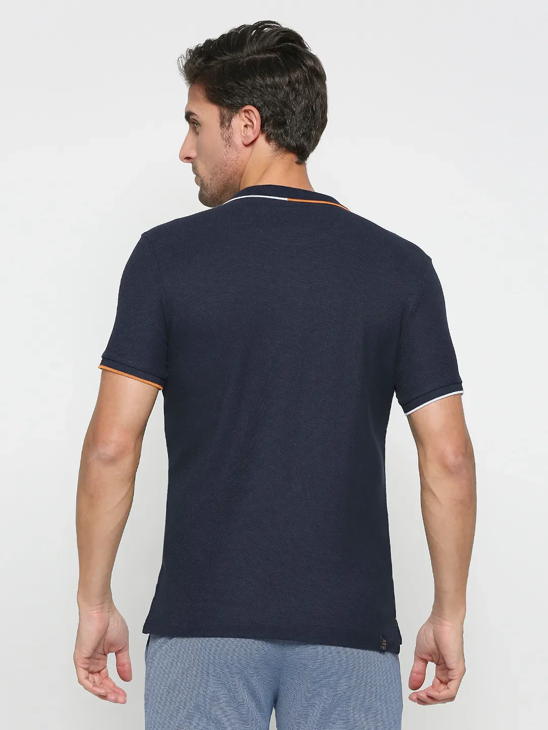 Blue Regular Fit Men's Polo T-Shirt by Being Human Clothing - Image 4