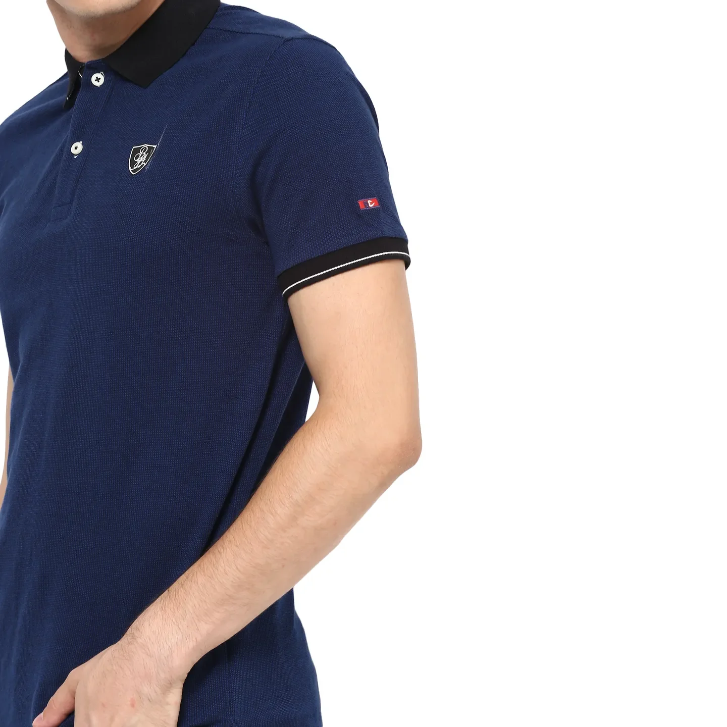 Blue Regular Fit Men's Polo T-Shirt by Being Human Clothing - Image 4