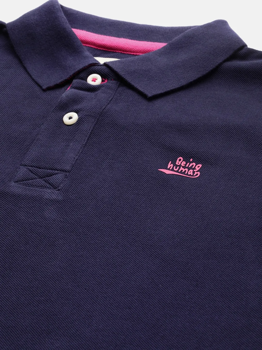 Blue Regular Fit Men's Polo T-Shirt by Being Human Clothing - Image 4