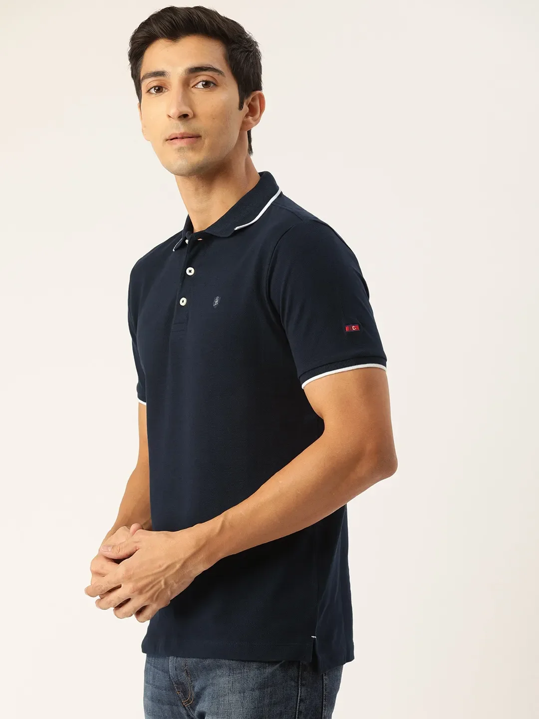 Blue Regular Fit Men's Polo T-Shirt by Being Human Clothing - Image 3