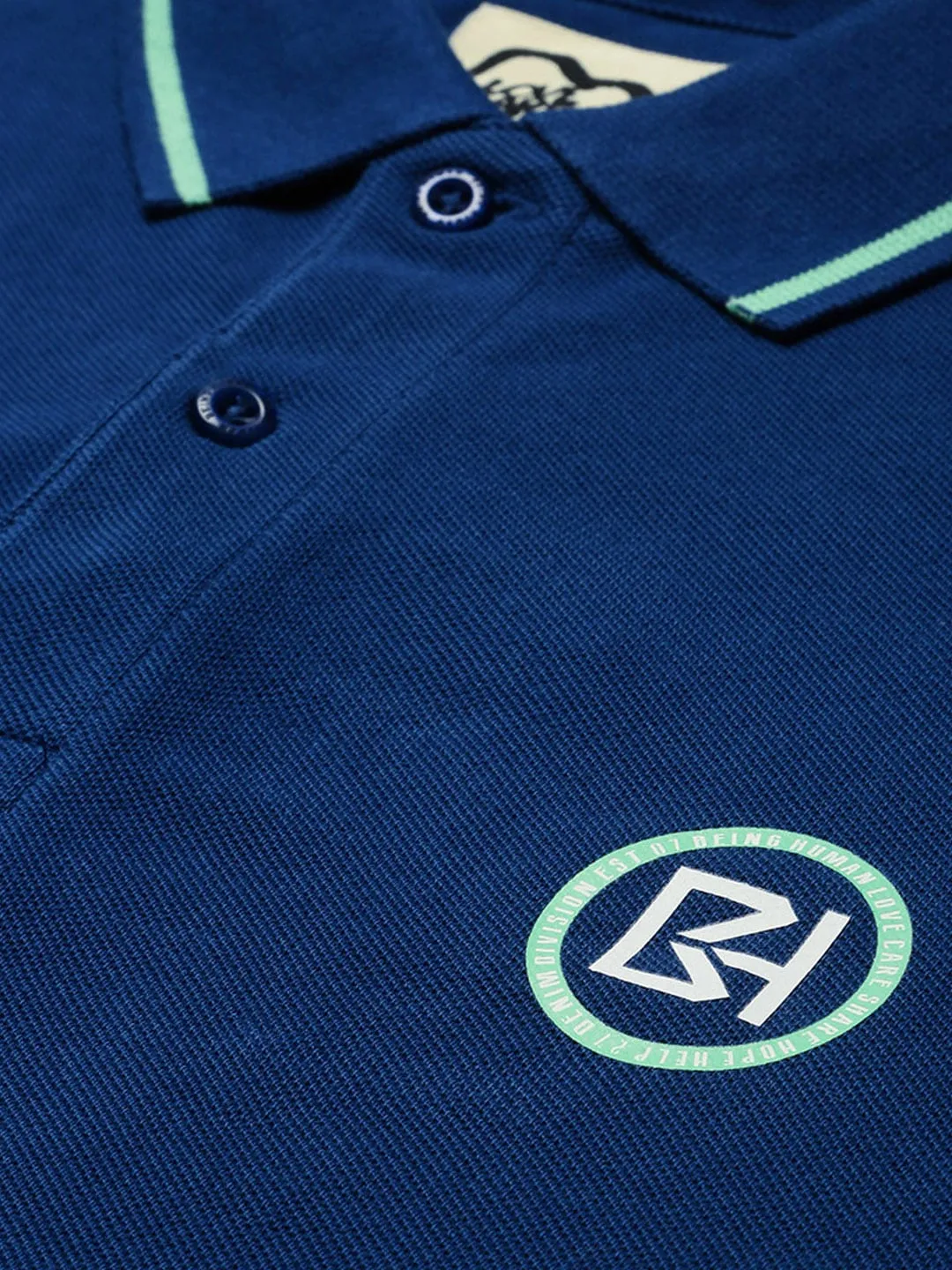 Blue Regular Fit Men's Polo T-Shirt by Being Human Clothing - Image 2