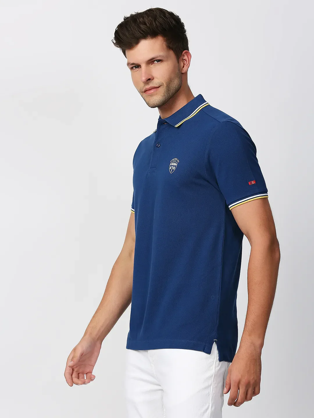 Blue Regular Fit Men's Polo T-Shirt by Being Human Clothing - Image 2