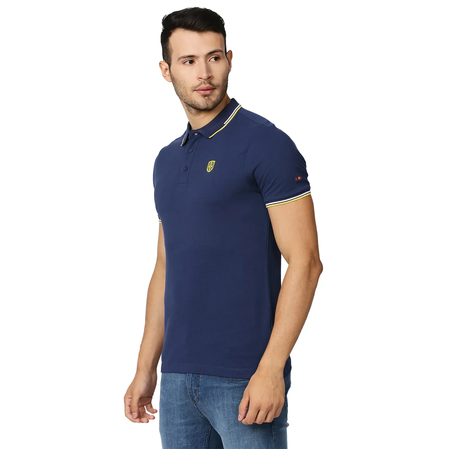 Blue Regular Fit Men's Polo T-Shirt by Being Human Clothing - Image 2