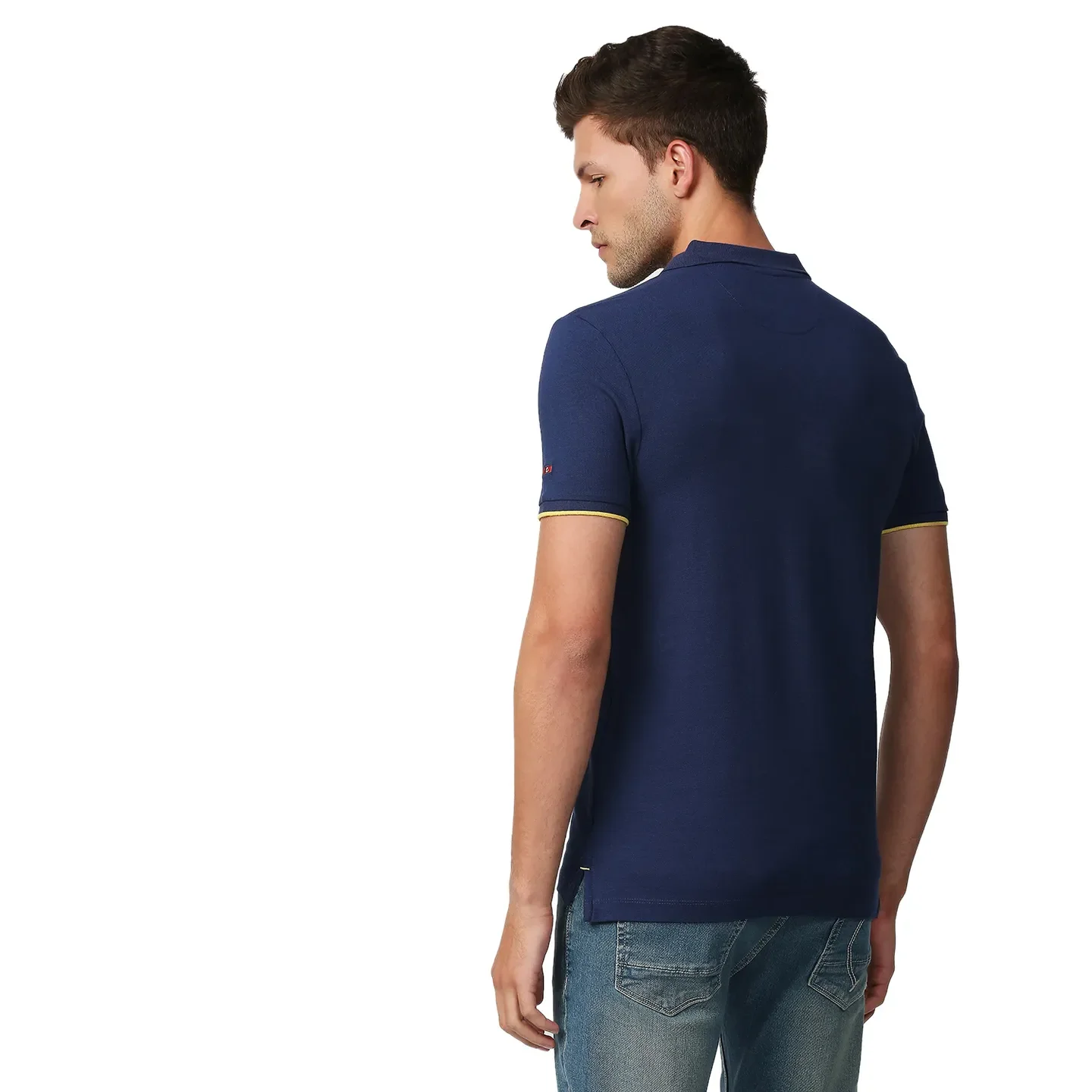 Blue Regular Fit Men's Polo T-Shirt by Being Human Clothing - Image 4