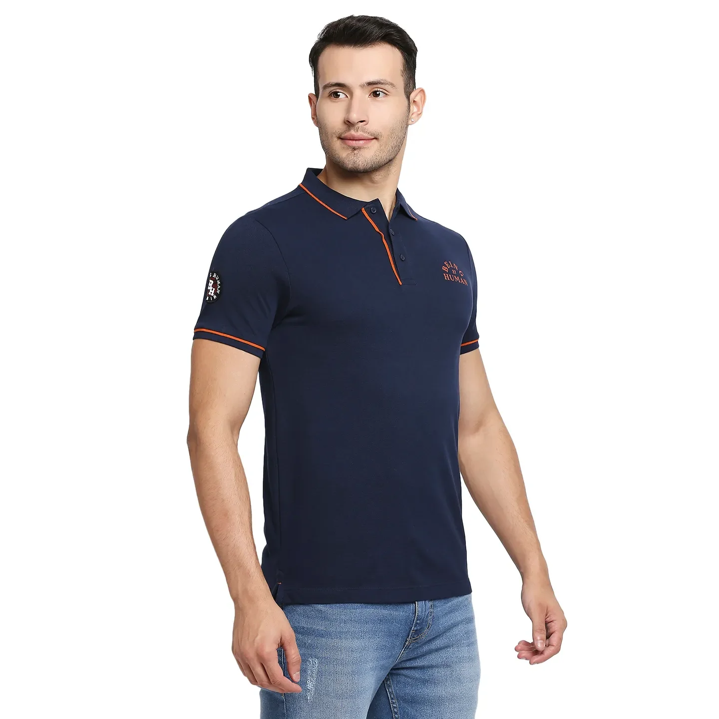 Blue Regular Fit Men's Polo T-Shirt by Being Human Clothing - Image 3