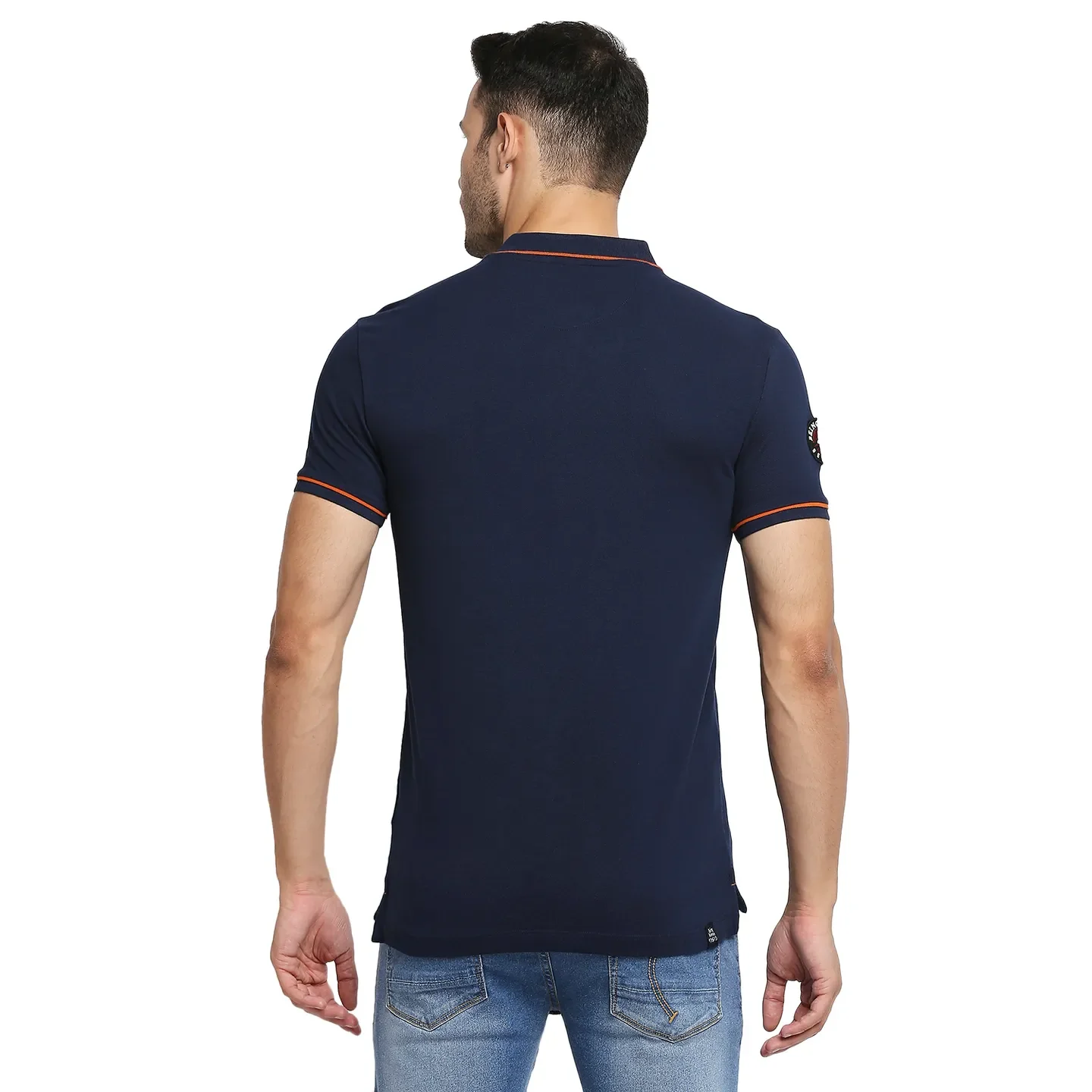 Blue Regular Fit Men's Polo T-Shirt by Being Human Clothing - Image 4