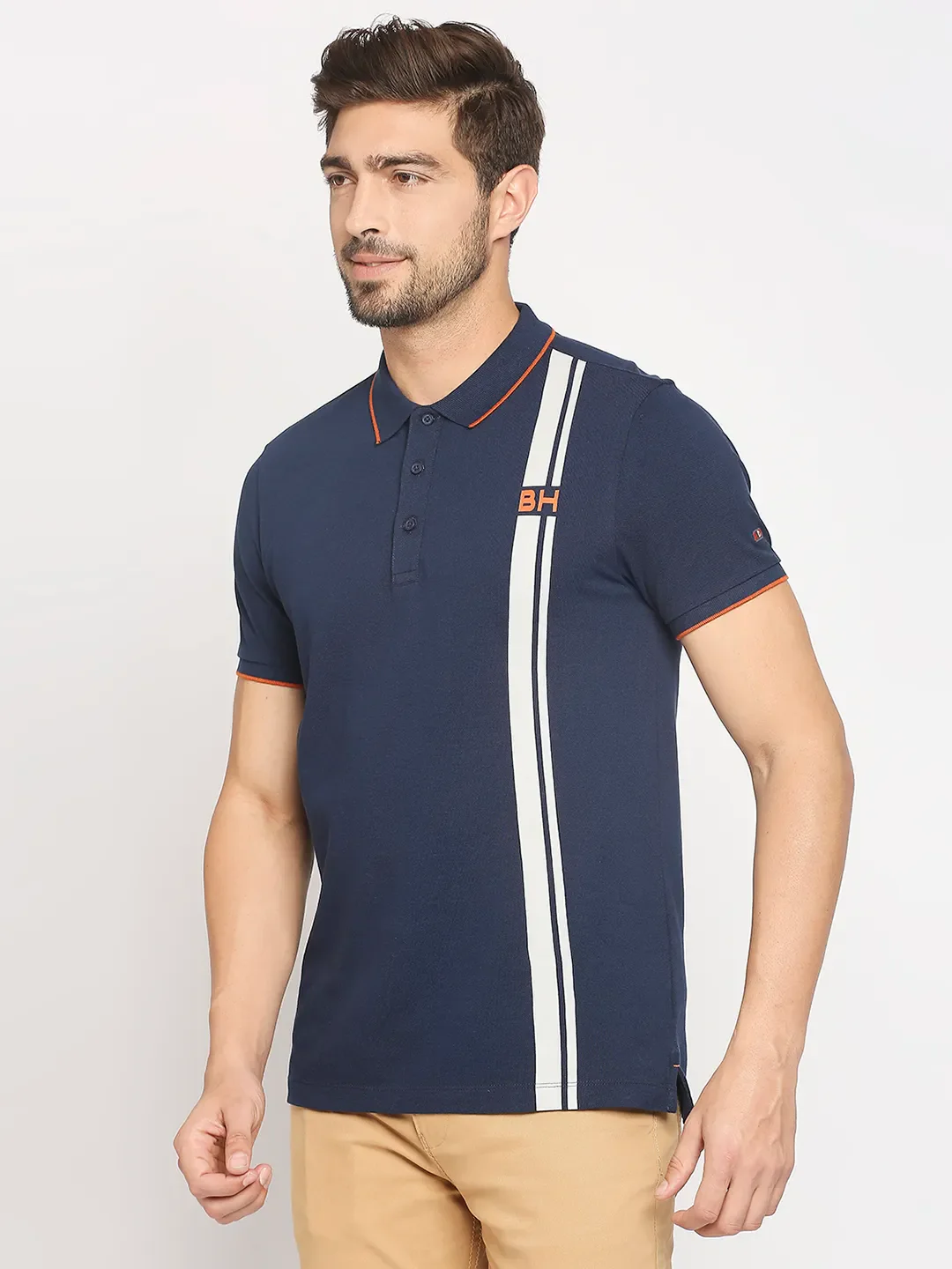Blue Regular Fit Men's Polo T-Shirt by Being Human Clothing - Image 2