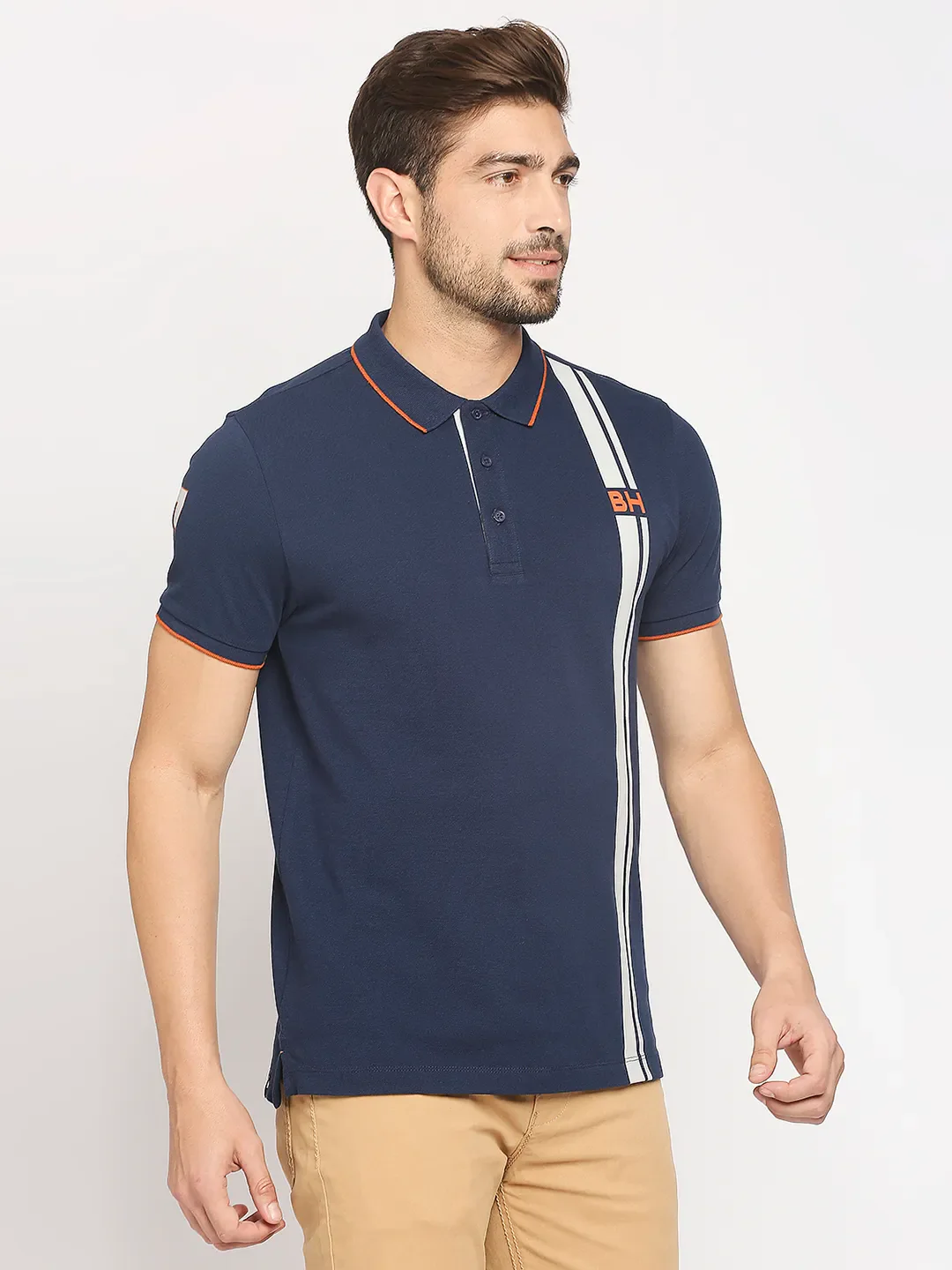 Blue Regular Fit Men's Polo T-Shirt by Being Human Clothing - Image 3