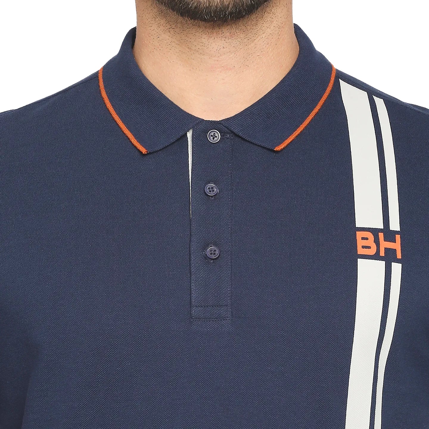 Blue Regular Fit Men's Polo T-Shirt by Being Human Clothing - Image 5