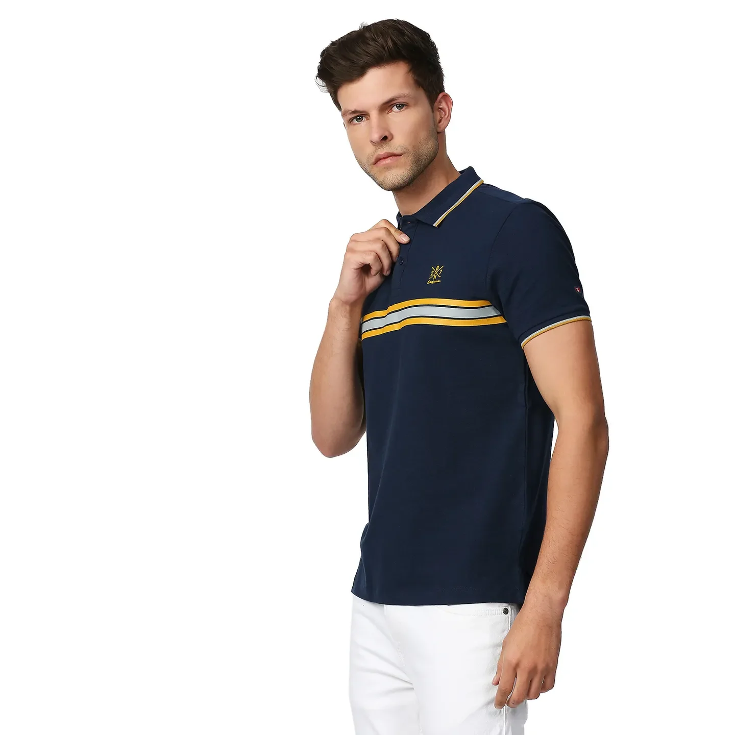 Blue Regular Fit Men's Polo T-Shirt by Being Human Clothing - Image 2