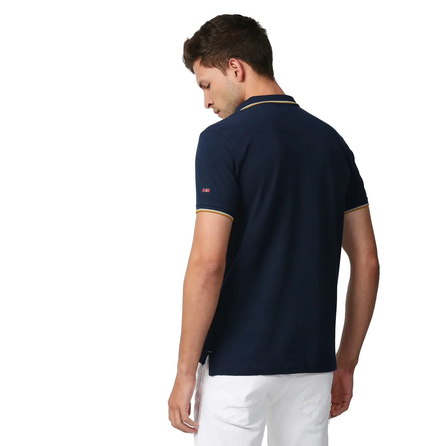 Blue Regular Fit Men's Polo T-Shirt by Being Human Clothing - Image 4