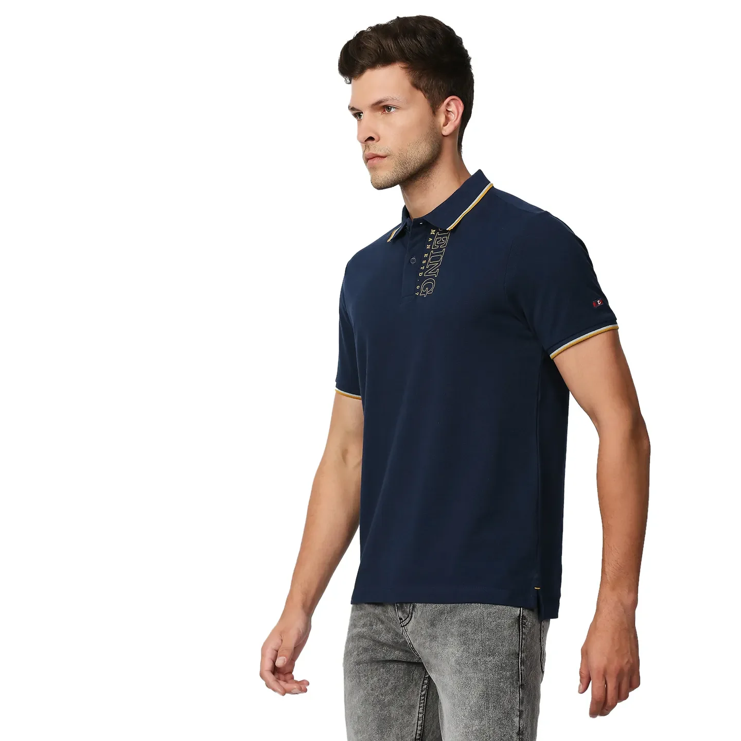 Blue Regular Fit Men's Polo T-Shirt by Being Human Clothing - Image 2