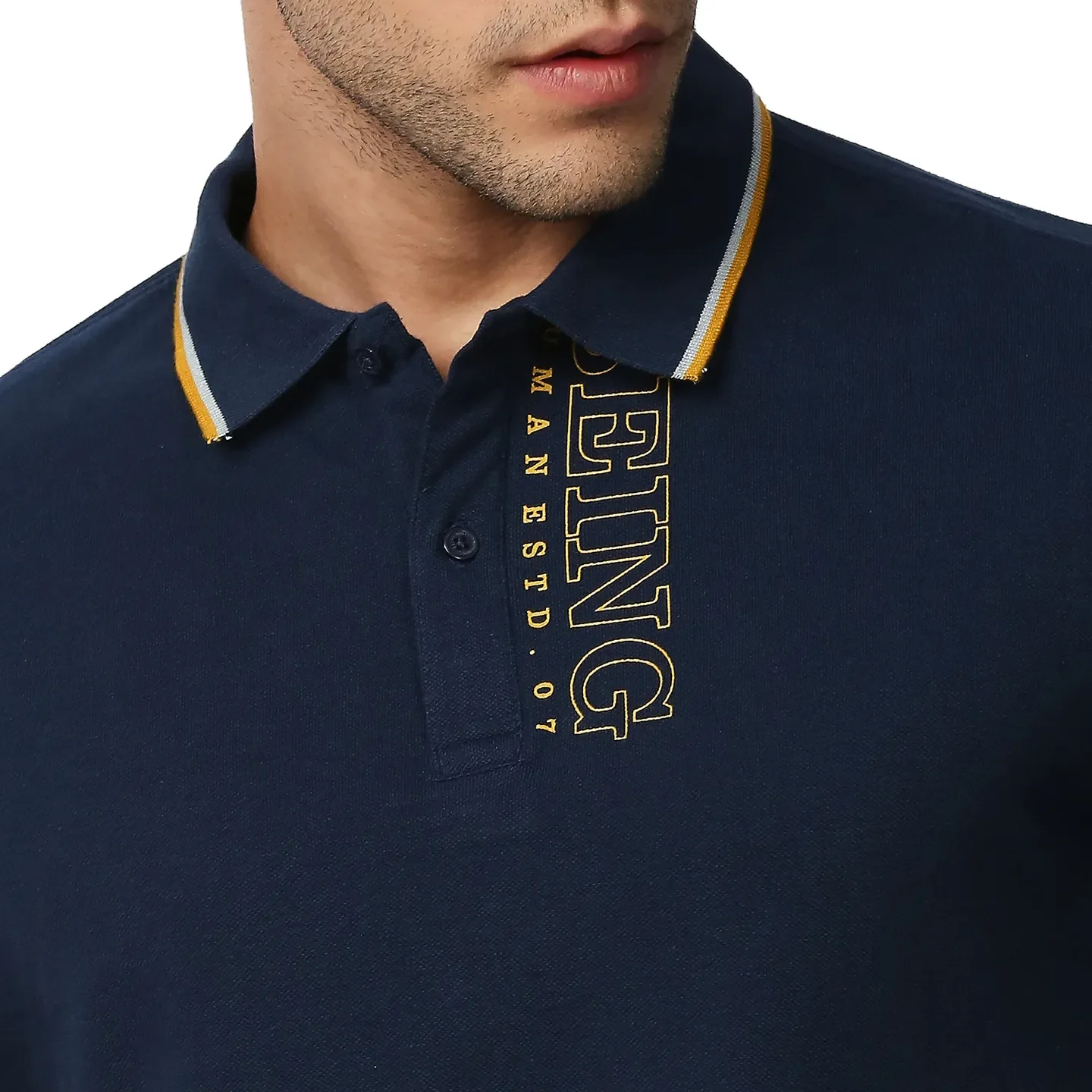 Blue Regular Fit Men's Polo T-Shirt by Being Human Clothing - Image 5