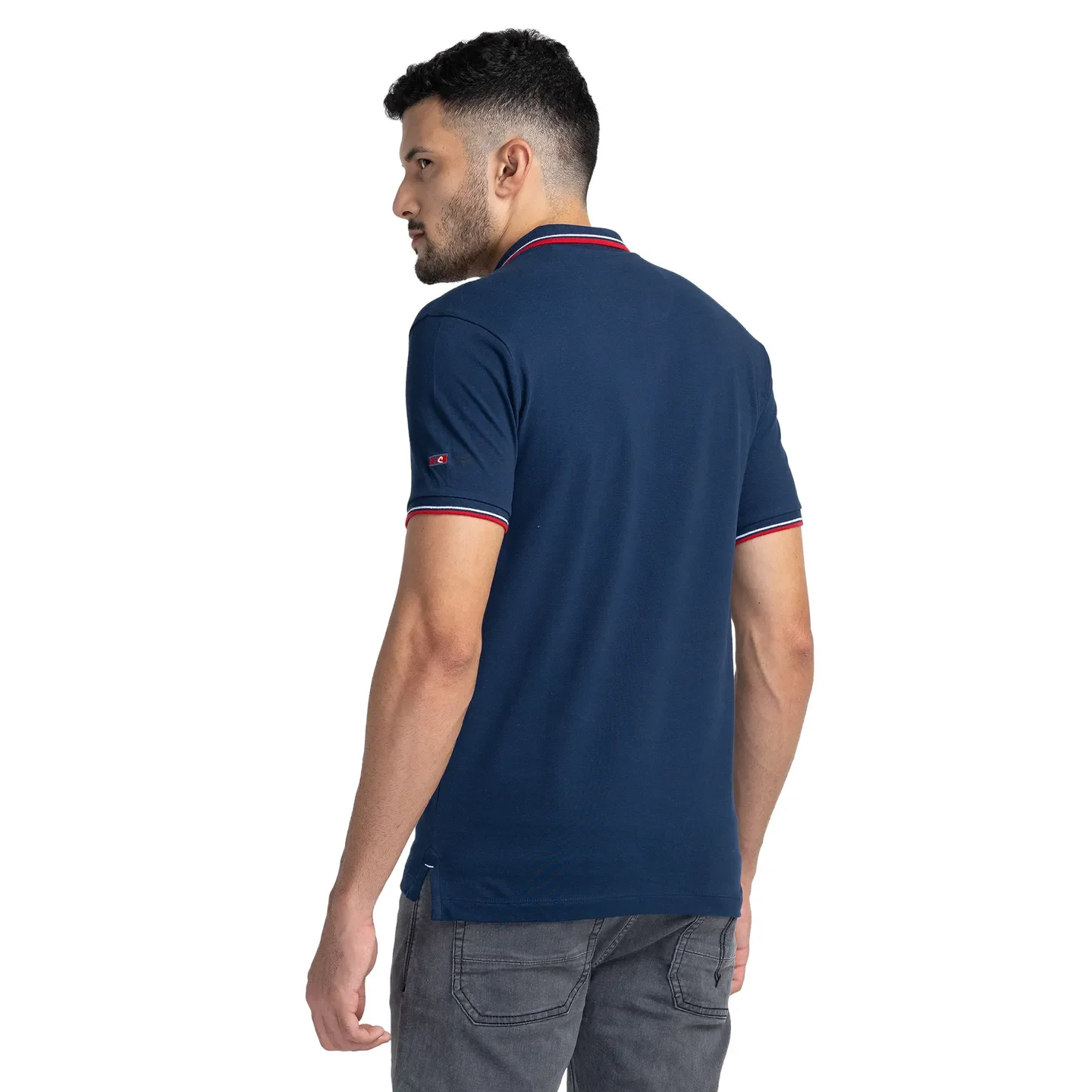 Blue Regular Fit Men's Polo T-Shirt by Being Human Clothing - Image 3