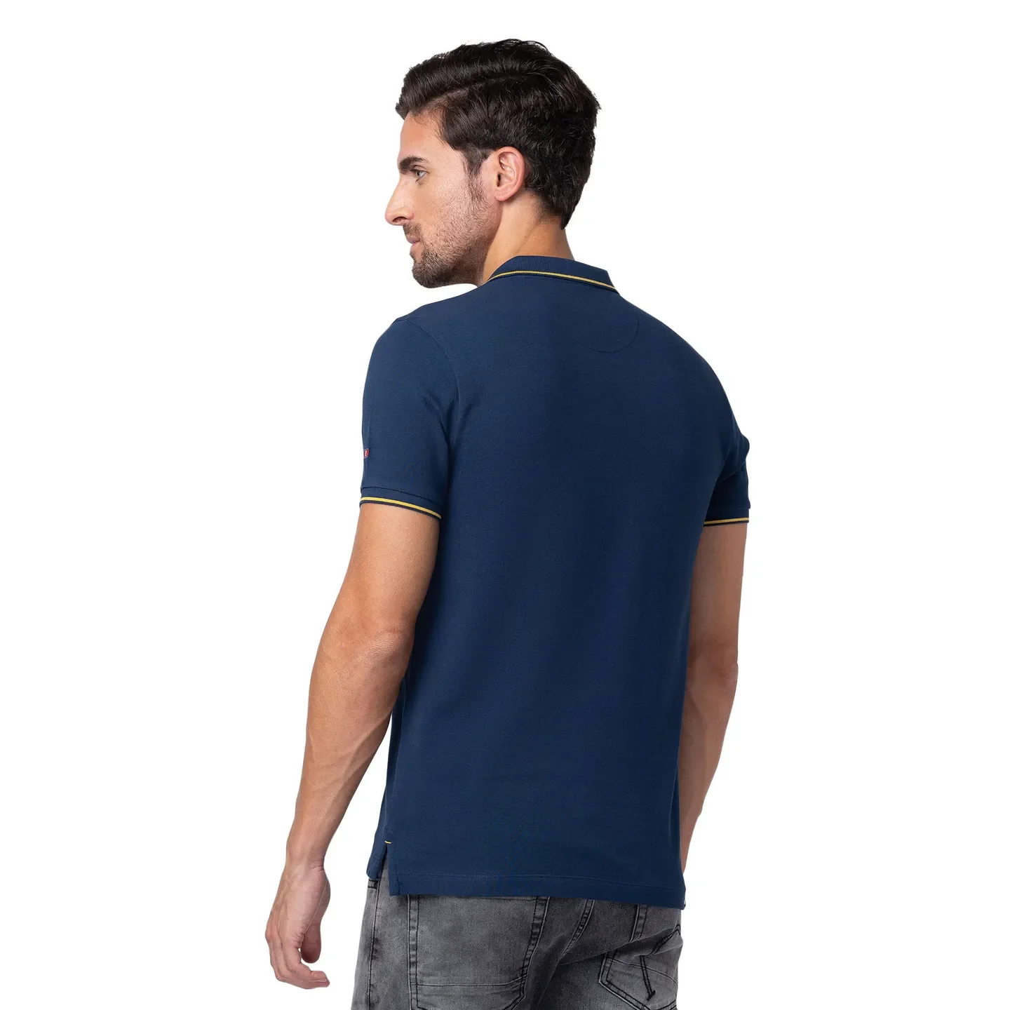 Blue Regular Fit Men's Polo T-Shirt by Being Human Clothing - Image 9