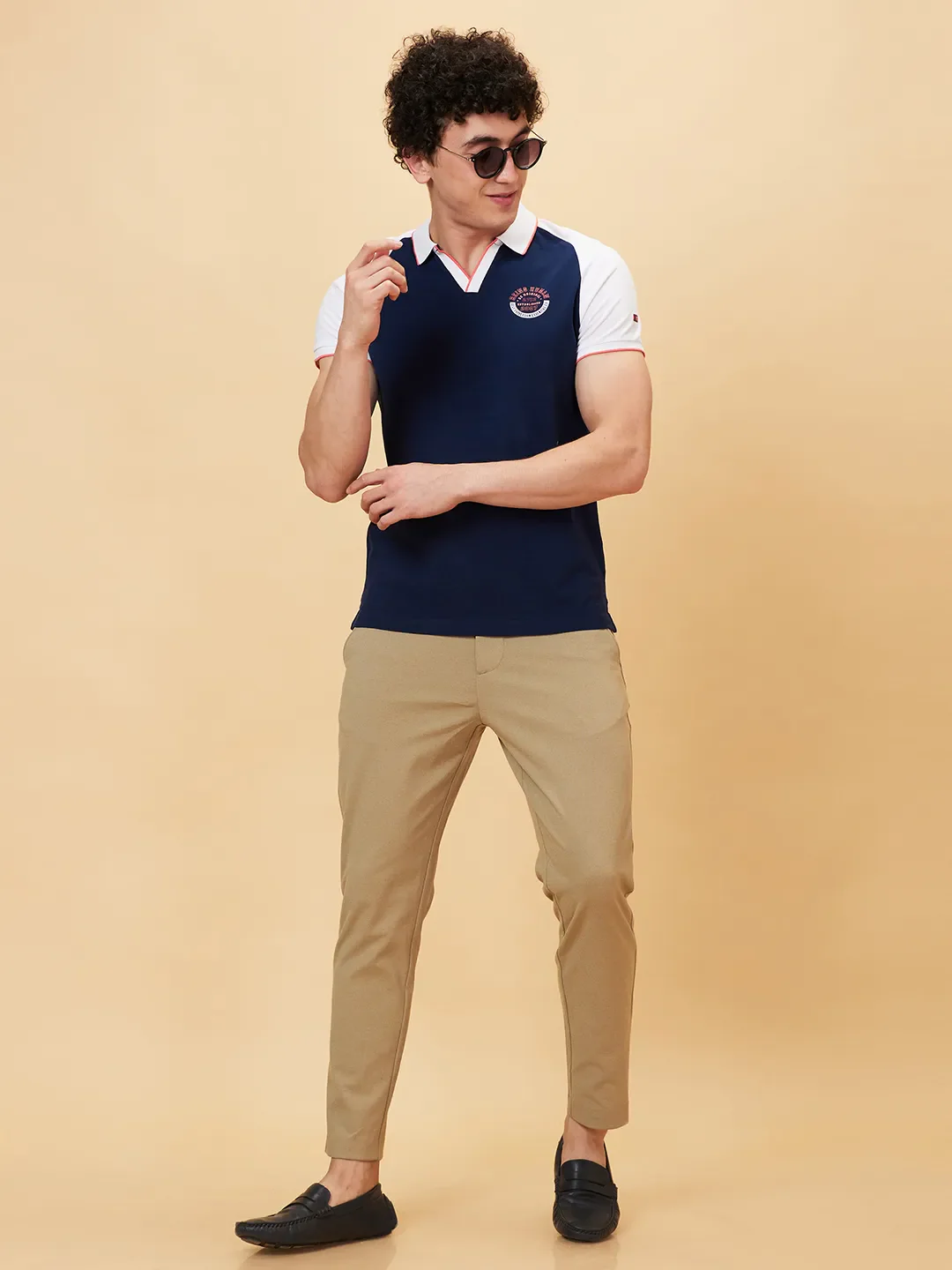 Blue Regular Fit Men's Polo T-Shirt by Being Human Clothing - Image 5